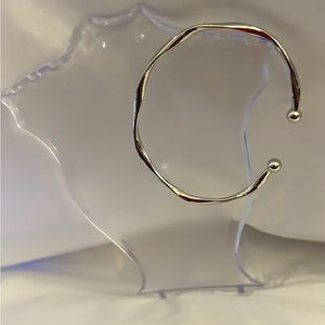 NEW Fashion Sizable Silver-Tone Twisted Alloy Open Bangle Bracelet Balled Ends